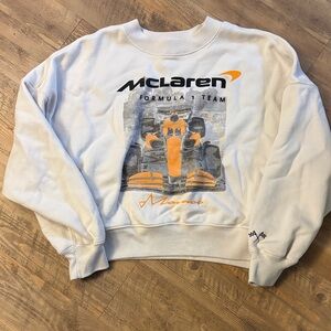 Abercrombie & Fitch White and Orange Formula 1 Sweatshirt